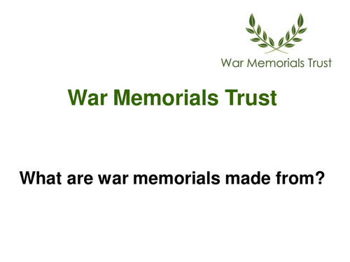 What are war memorials made from primary lesson