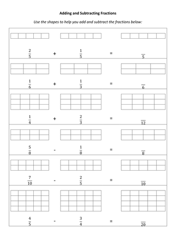 adding and subtracting fractions colouring teaching resources