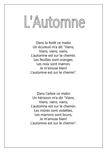 L'Automne poem