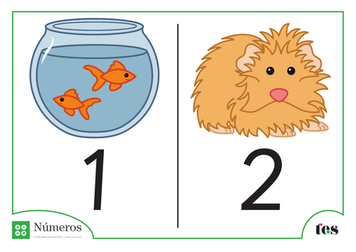 Fichas de Números - Tema Mascotas 1-100