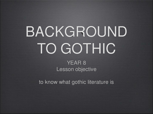 Introduction to Gothic Literature