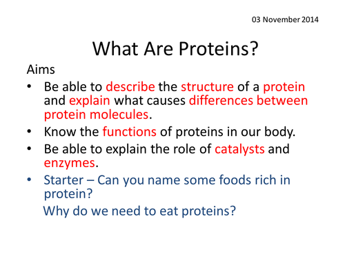 Proteins and Enzymes