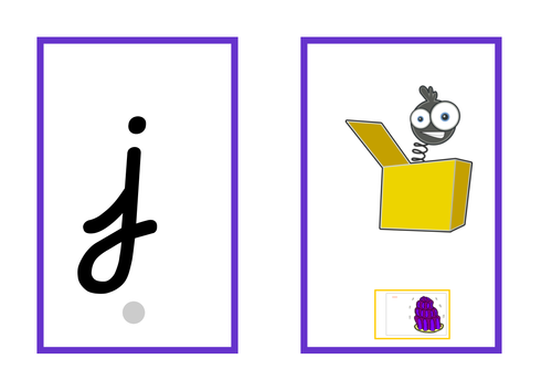 Cursive Phase 3 flashcards linked to Jolly Phonics