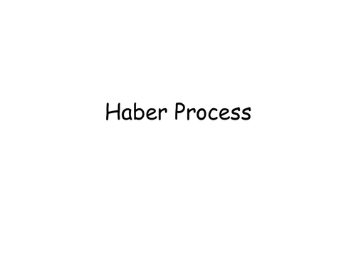 Haber Process lesson and Worksheet