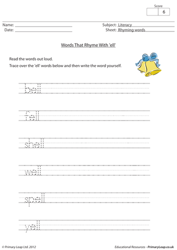 Words that rhyme with 'ell' | Teaching Resources