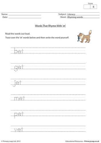 Words that rhyme with 'et'