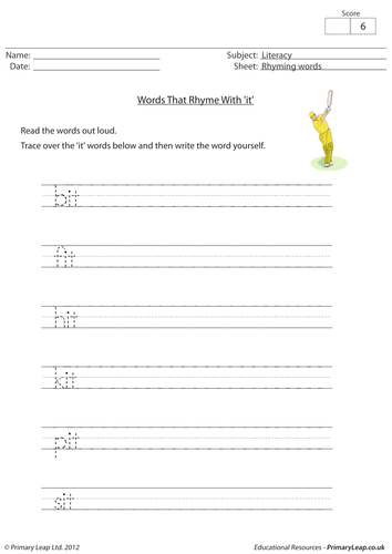 Words that rhyme with 'it'