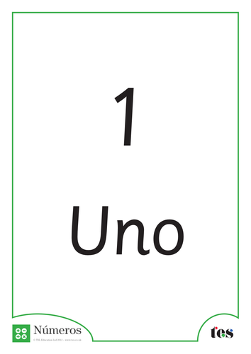 Fichas Didácticas - Números y Su Escritura 1-100