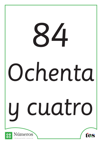 Fichas Didácticas - Números y Su Escritura 81-85