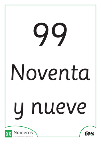 Fichas Didácticas - Números y Su Escritura 96-100