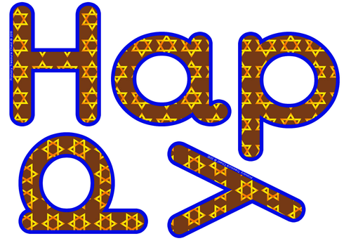 Jewish Themed Display Letters 'Happy Hanukkah'