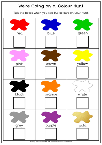 We're Going on a Colour Hunt | Teaching Resources