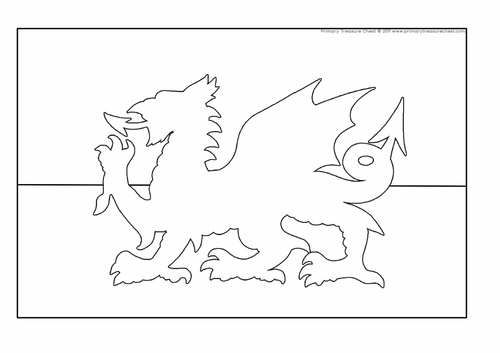 Welsh flag colouring sheet