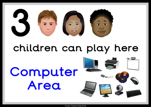 Computer Area Sign With Images Provided