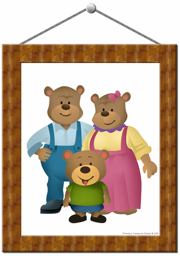 Picture frames of 'Goldilock and the Three  Bears'