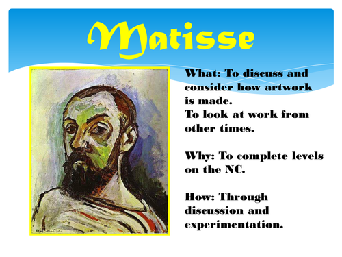 Matisse Painting with Scissors PPT SOW Art KS3