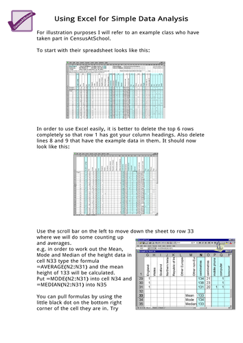 Using Excel For Simple Data Analysis | Teaching Resources