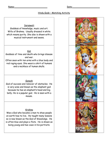 kindergarten worksheet tamil Hindu Matching Teaching God by Activity rachelhwalker kindergarten worksheet tamil Hindu Matching Teaching God by Activity rachelhwalker