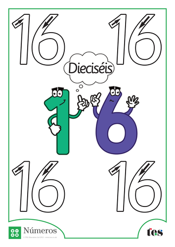 Formación de Números - Número 16