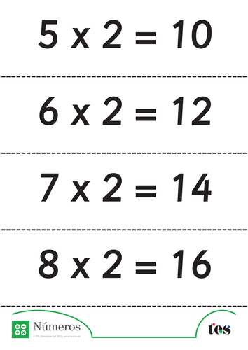 Fichas Didácticas - la Tabla del 2- con respuestas