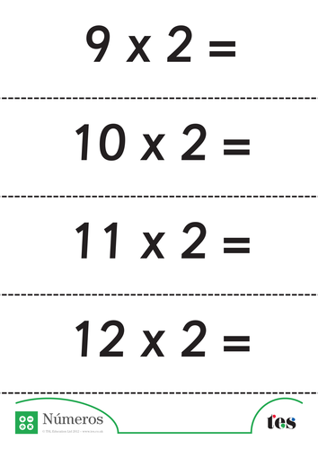 Fichas Didácticas - la Tabla del 2- sin respuestas