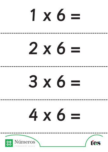Fichas Didácticas - la Tabla del 6- sin respuestas