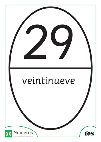 Fichas de Números - Tema Balón de Rugby 26-30