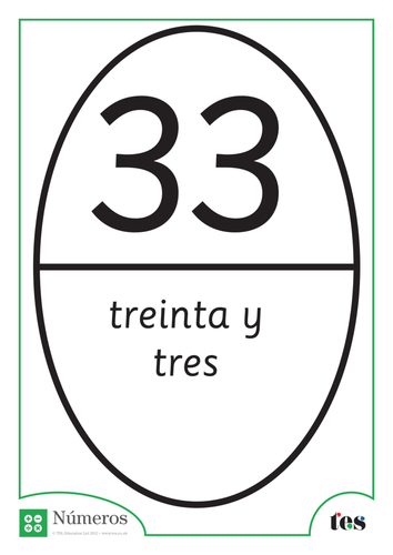 Fichas de Números - Tema Balón de Rugby 31-35