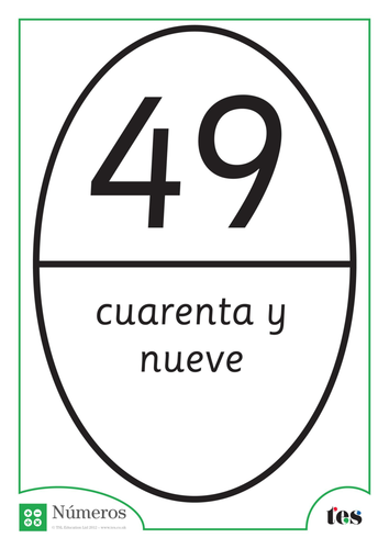 Fichas de Números - Tema Balón de Rugby 46-50