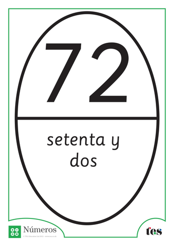 Fichas de Números - Tema Balón de Rugby 71-75