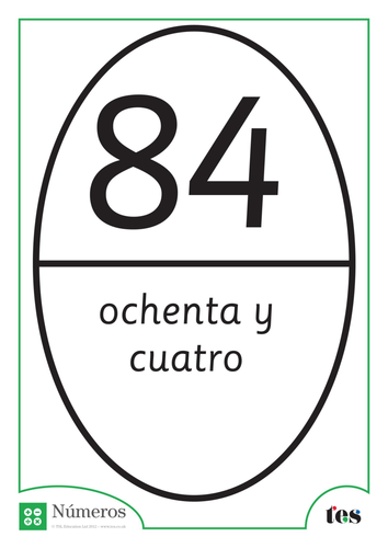 Fichas de Números - Tema Balón de Rugby 81-85