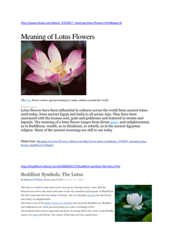 Symbolism in Buddhism - especially the lotus