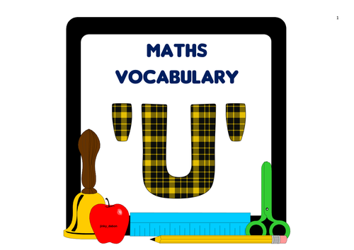 Maths Vocabulary 'U'