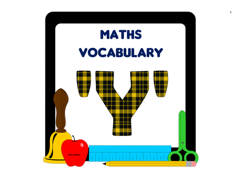 Maths Vocabulary 'Y'