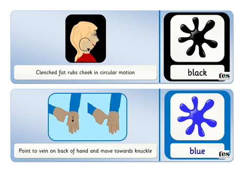 Sign Language Colour cards