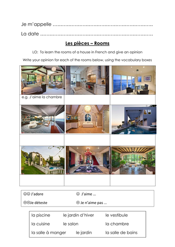 Rooms In A House French Teaching Resources