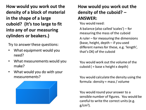Density discussion questions KS4