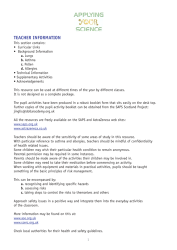 Pollen, lungs, allergies and asthma