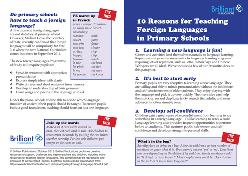 10 Reasons to Teach MFL in Primary Schools