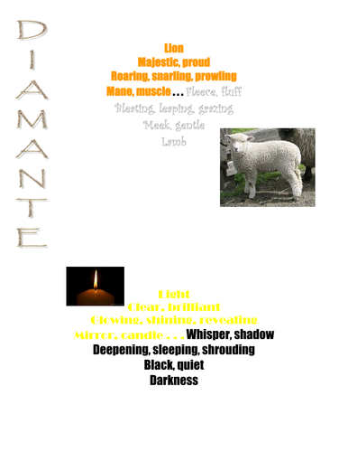 Diamante Poems | Teaching Resources