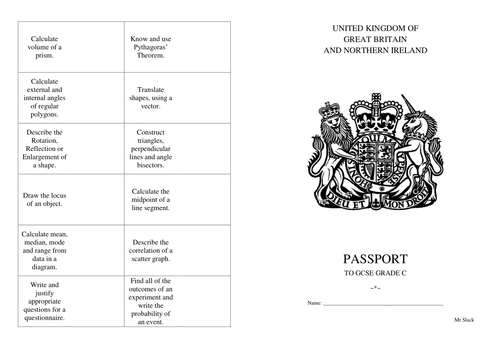 passport stage 1 template key Stage with Worksheet by Maths: investigation. Key 3