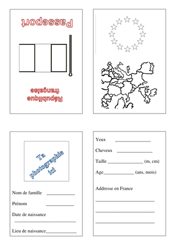 passport template tes Tes by passport Resources asnac   Teaching French
