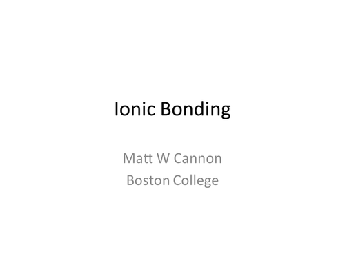 Ionic Bonding