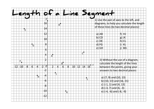 Calculating The Length Of A Line Segment Teaching Resources 5919