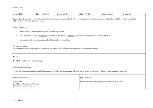 Introduction To Databases (Lesson One)