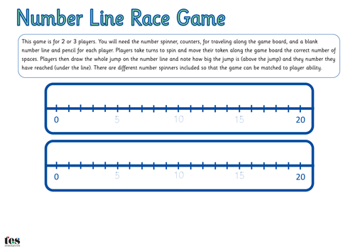 Number Line to 20 Race Game by tesSpecialNeeds - Teaching Resources - Tes