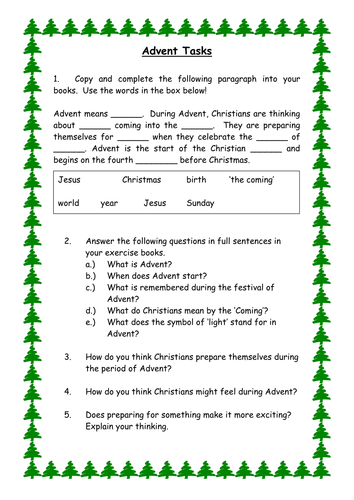 Advent Tasks sheets.doc