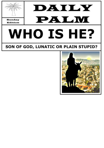 Palm Sunday Worksheet 2 docx Teaching Resources