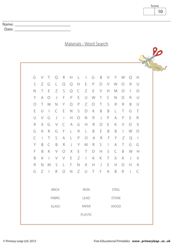 Materials - Word search