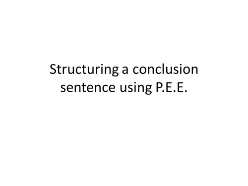 Making conclusions - structuring a sentence
